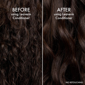 John Frieda before and after visual highlighting reduced split ends and smoother strands