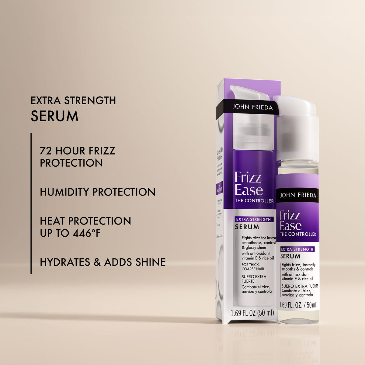 John Frieda before and after on thick hair for visible smoothing