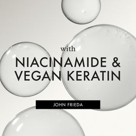 John Frieda before and after image showing reduced frizz and controlled style