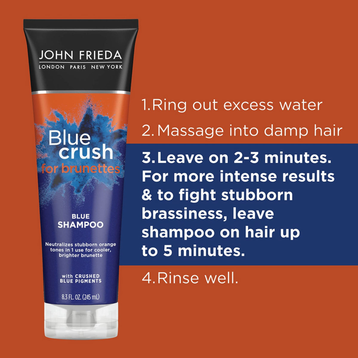 John Frieda set in shower being applied for easy at-home toning benefit