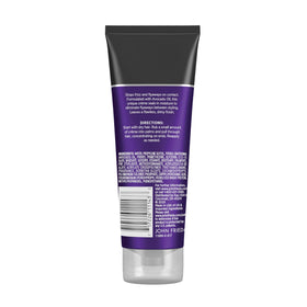 John Frieda closeup label and cap highlighting product size and carry-friendly design