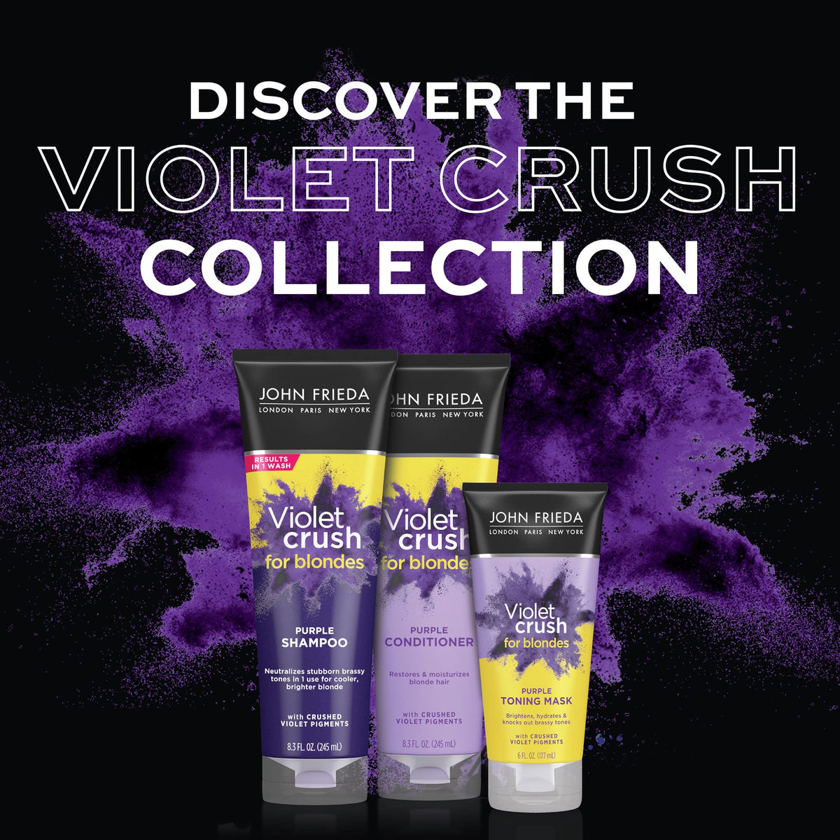 John Frieda close-up of pale purple conditioner texture for toning