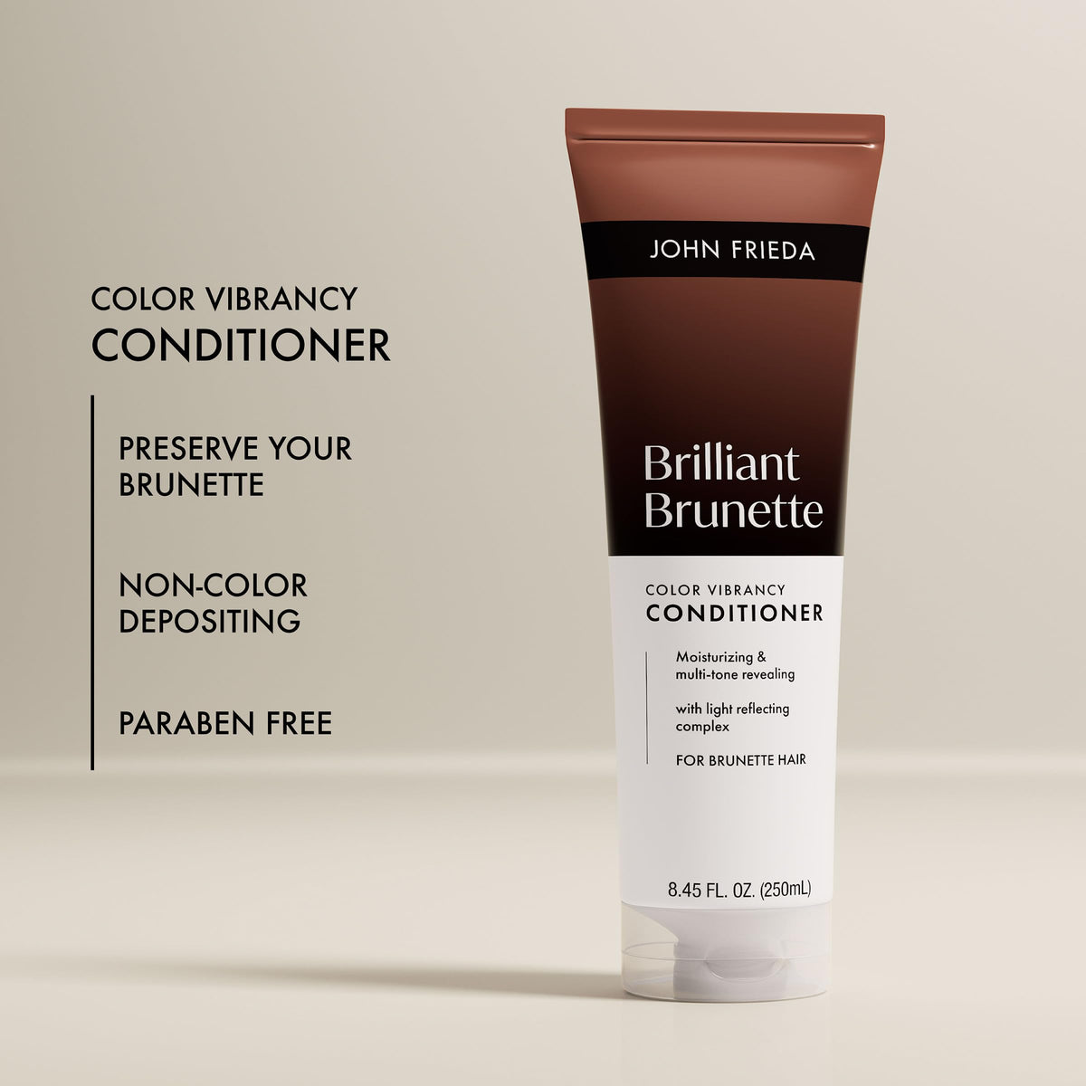 John Frieda conditioner applied to hair ends showing smoothness benefit