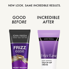 John Frieda tube open with crème dispensed for controlled application benefit
