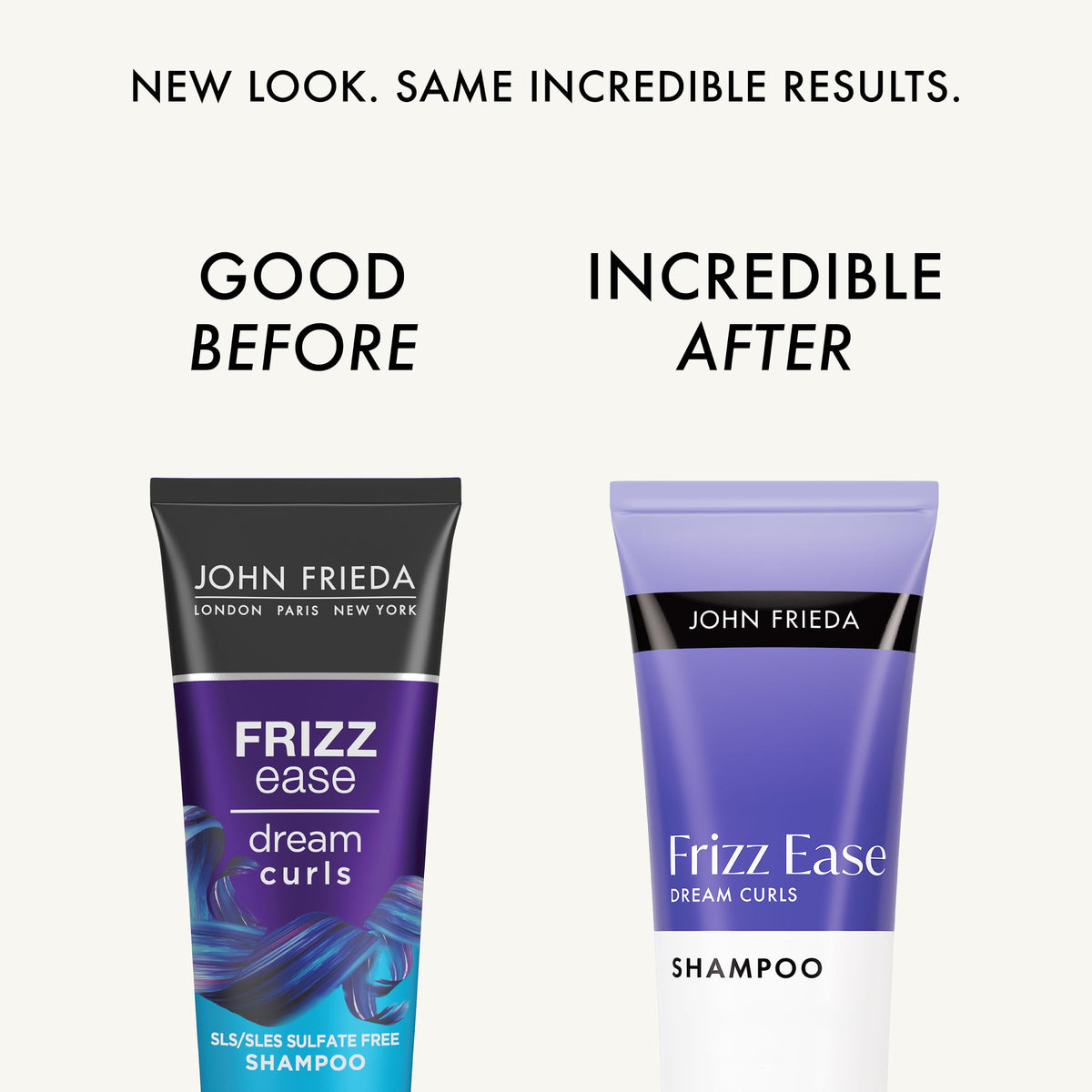 John Frieda back label close-up listing ingredients and usage benefit