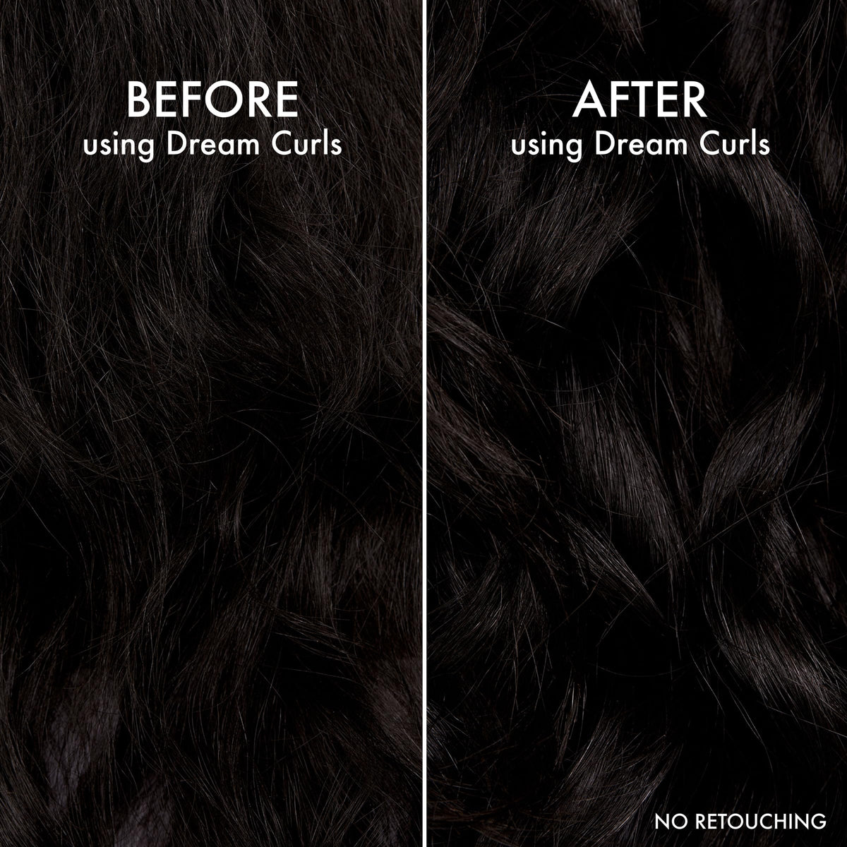 John Frieda before and after curls showing restored bounce and definition