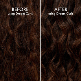 John Frieda foam being spread through wet hair for defined wave formation