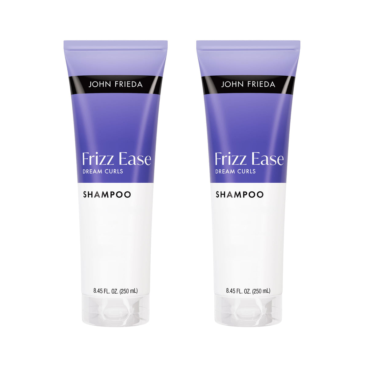 John Frieda front packaging showing two bottles and product name benefit