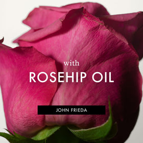John Frieda rosehip oil visual highlighting nourishing ingredient benefits