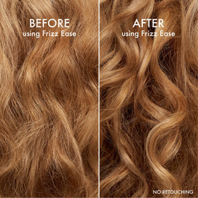John Frieda before and after hair showing frizz reduction benefit