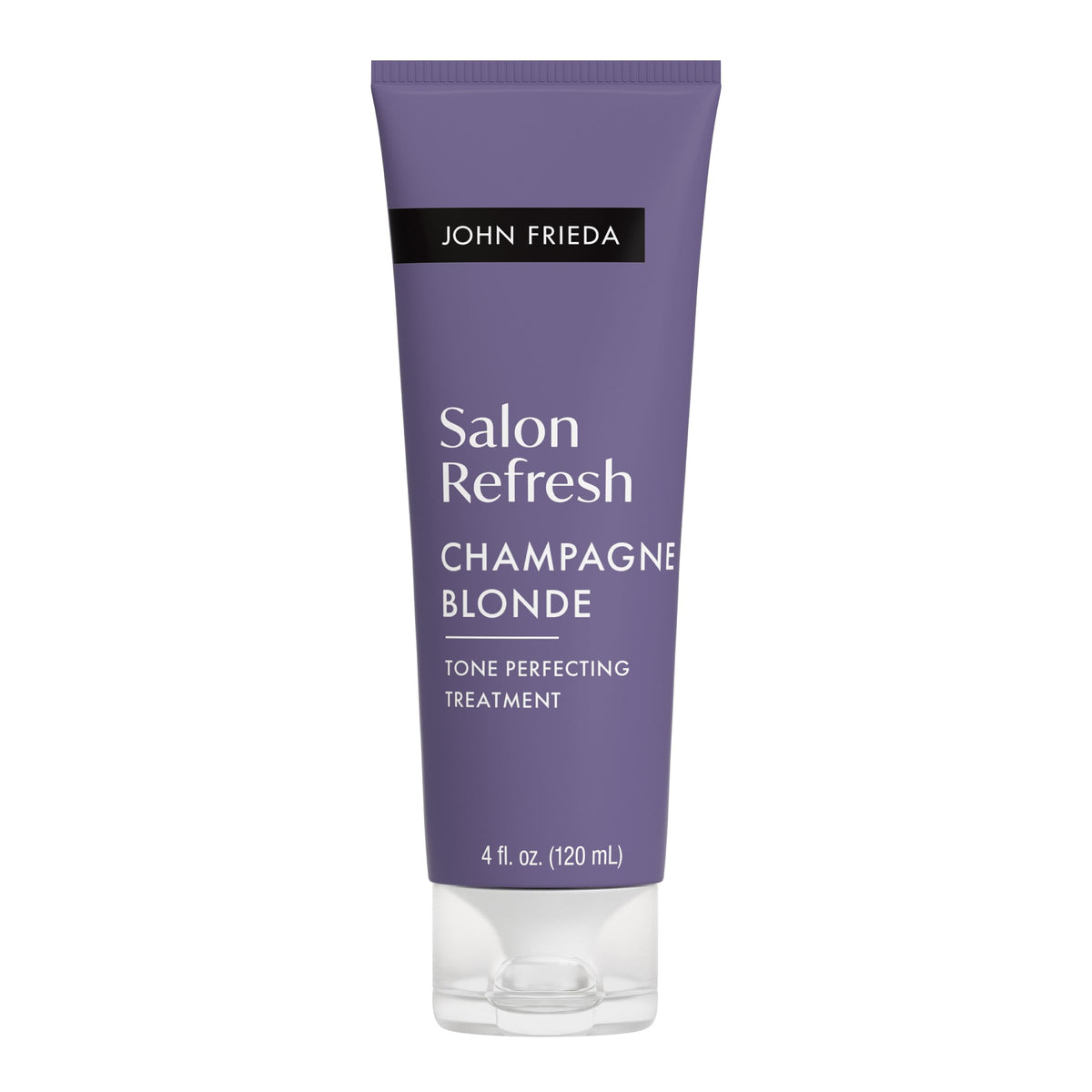 john frieda front bottle shows Champagne toner and quick results