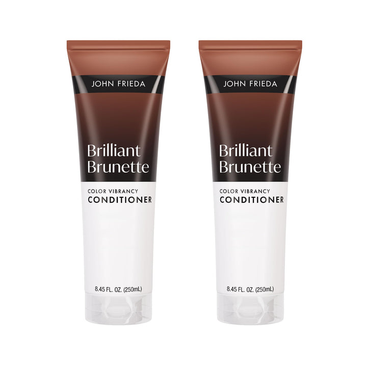 John Frieda front packaging showing label and vibrant brunette benefit