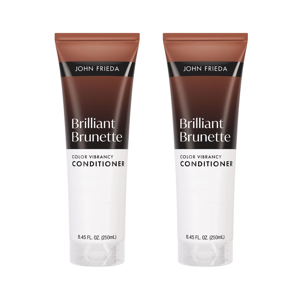 John Frieda front packaging showing label and vibrant brunette benefit