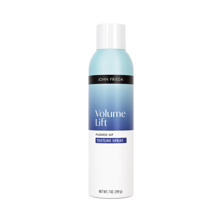 John Frieda front packaging showing lightweight texture spray benefits