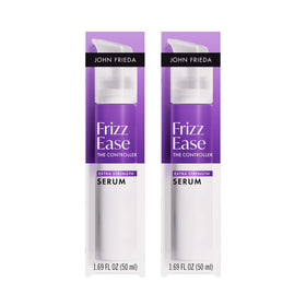 John Frieda front packaging showing serum bottle and benefit of smoothing