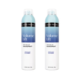 John Frieda front packaging showing volumizing hairspray benefits