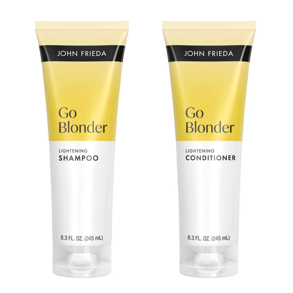 John Frieda front packaging showing both bottles and benefits