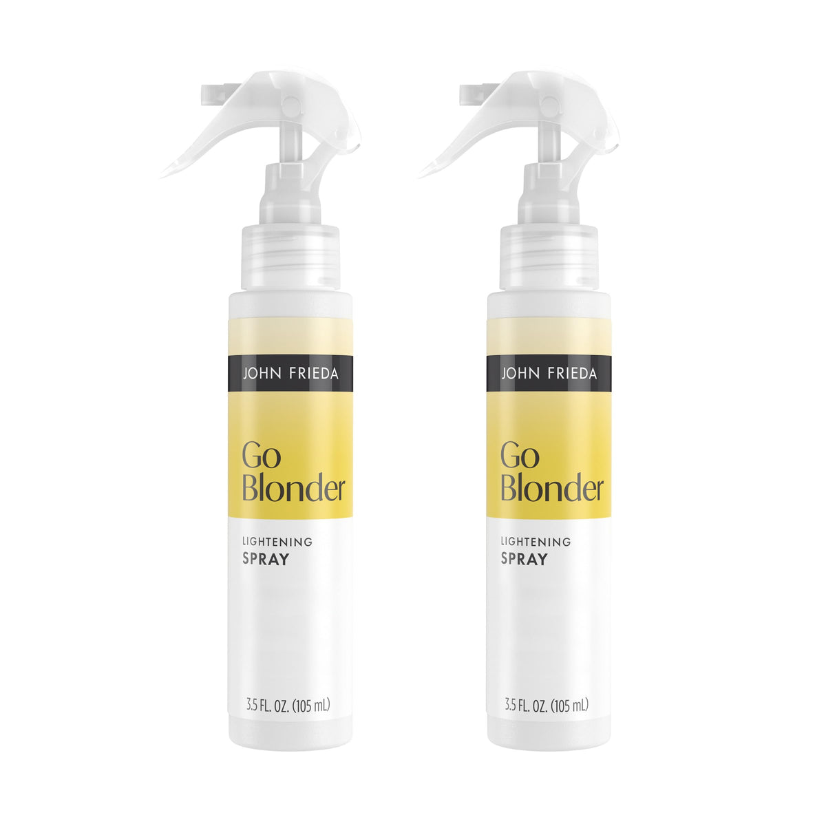 John Frieda front packaging showing the lightening spray and benefits