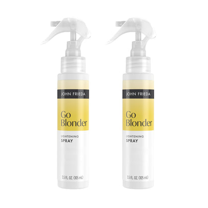 John Frieda front packaging showing the lightening spray and benefits