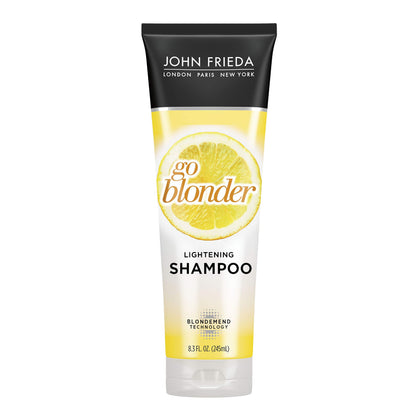 John Frieda Go Blonder front packaging showing bottle label and benefits