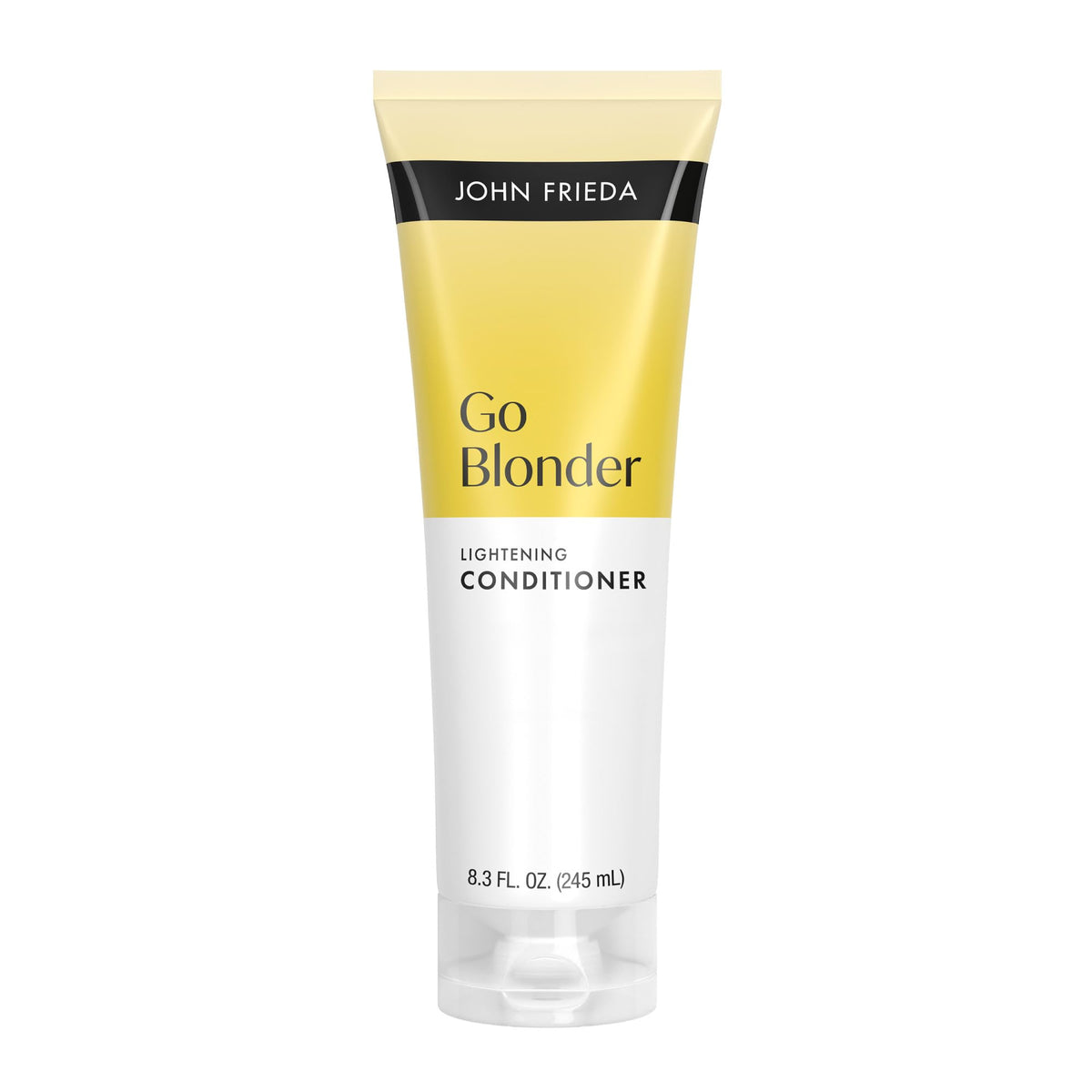 John Frieda front packaging showing bottle and product benefits