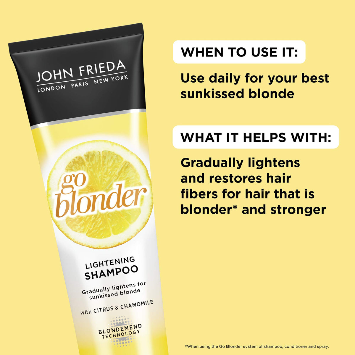 John Frieda Go Blonder pump and cap detail for easy everyday use