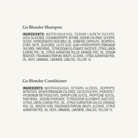 John Frieda citrus and chamomile ingredients emphasizing natural brightening benefit