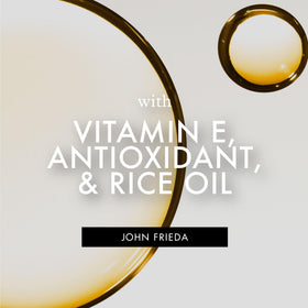 John Frieda ingredients label featuring argan and coconut oils for nourishment