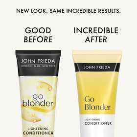 John Frieda close-up of conditioner texture demonstrating nourishing, moisturizing formula