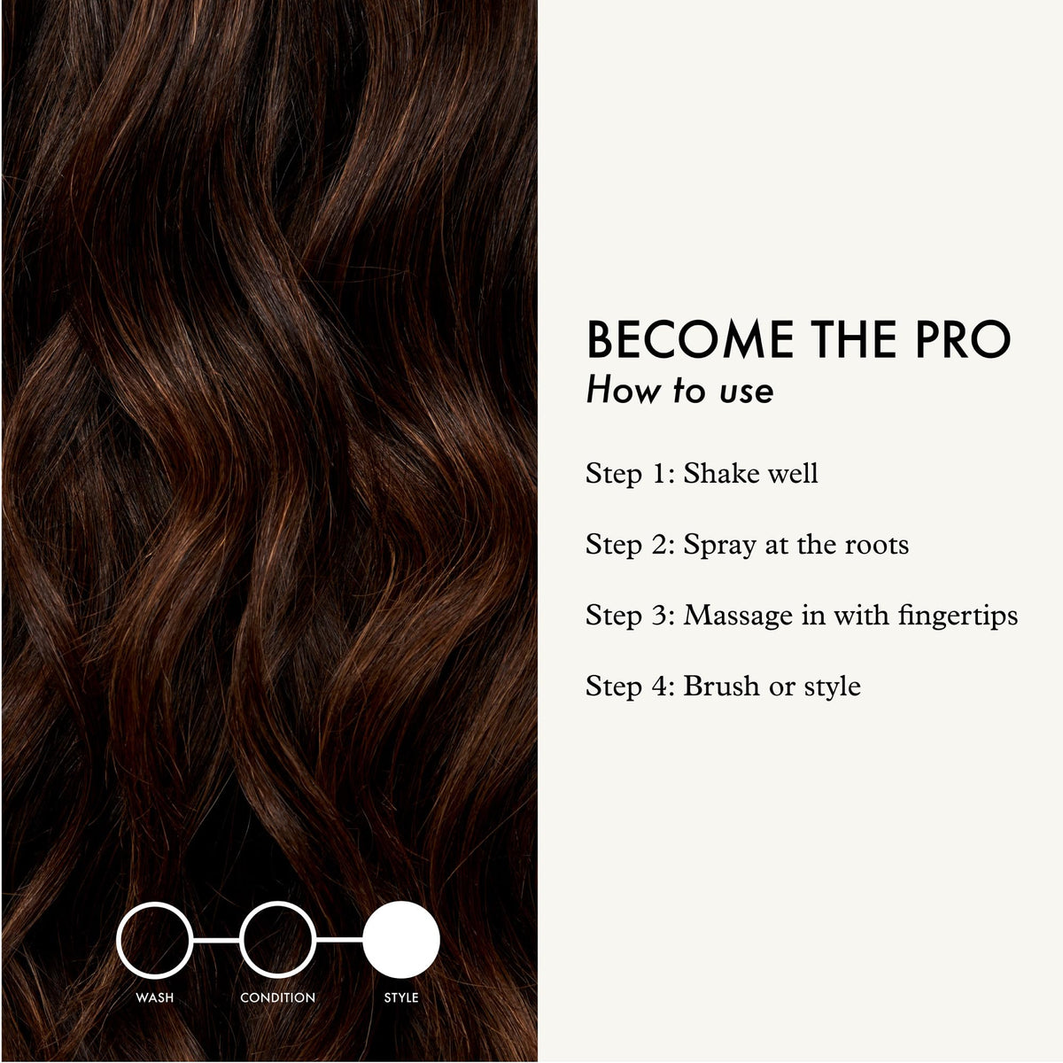 John Frieda on bathroom counter as part of styling routine for quick touch-ups