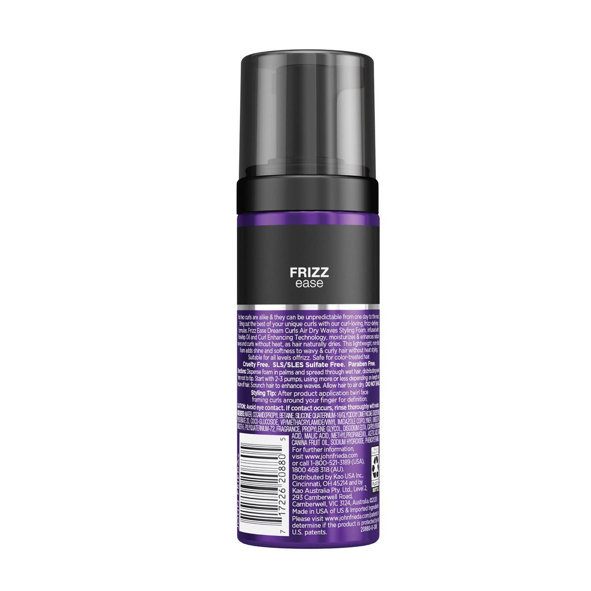 John Frieda styled beach waves on model showing soft, defined, frizz-free look