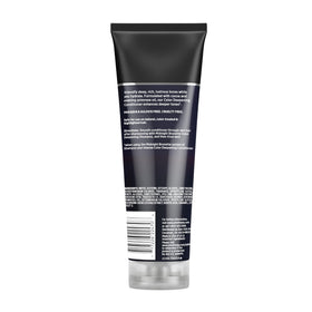 John Frieda close up of label detailing cocoa and primrose oil benefits