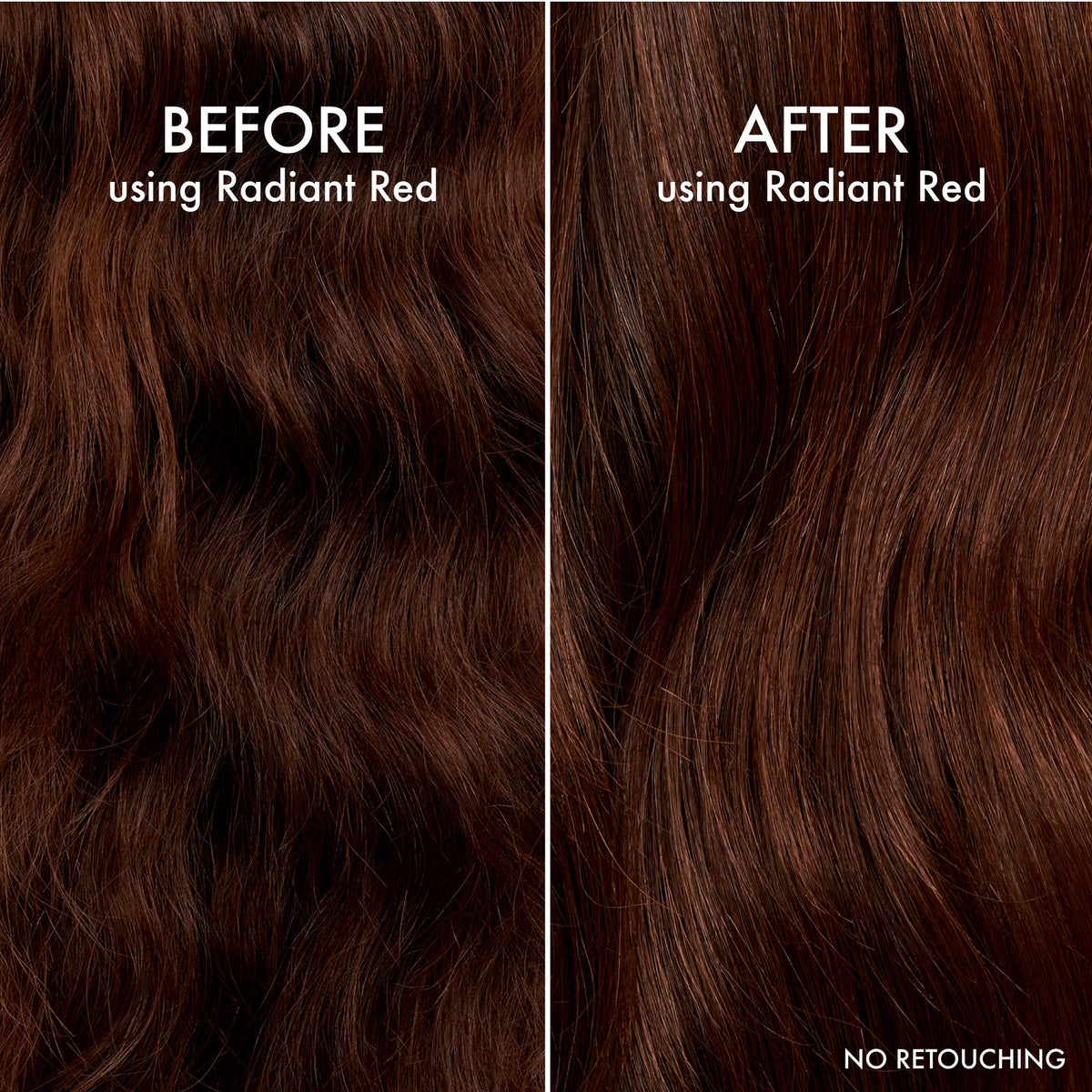 John Frieda radiant red conditioner cream texture emphasizing smoothing and tone-boosting effect