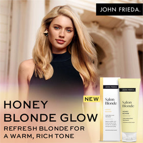 John Frieda application on wet hair demonstrating quick 2–5 minute use