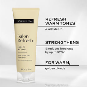 John Frieda pump and cap detail for easy, mess-free dispensing