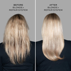 John Frieda label close-up highlighting bond-building complex benefits