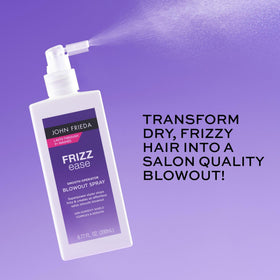 John Frieda with comb and dryer illustrating styling support benefit
