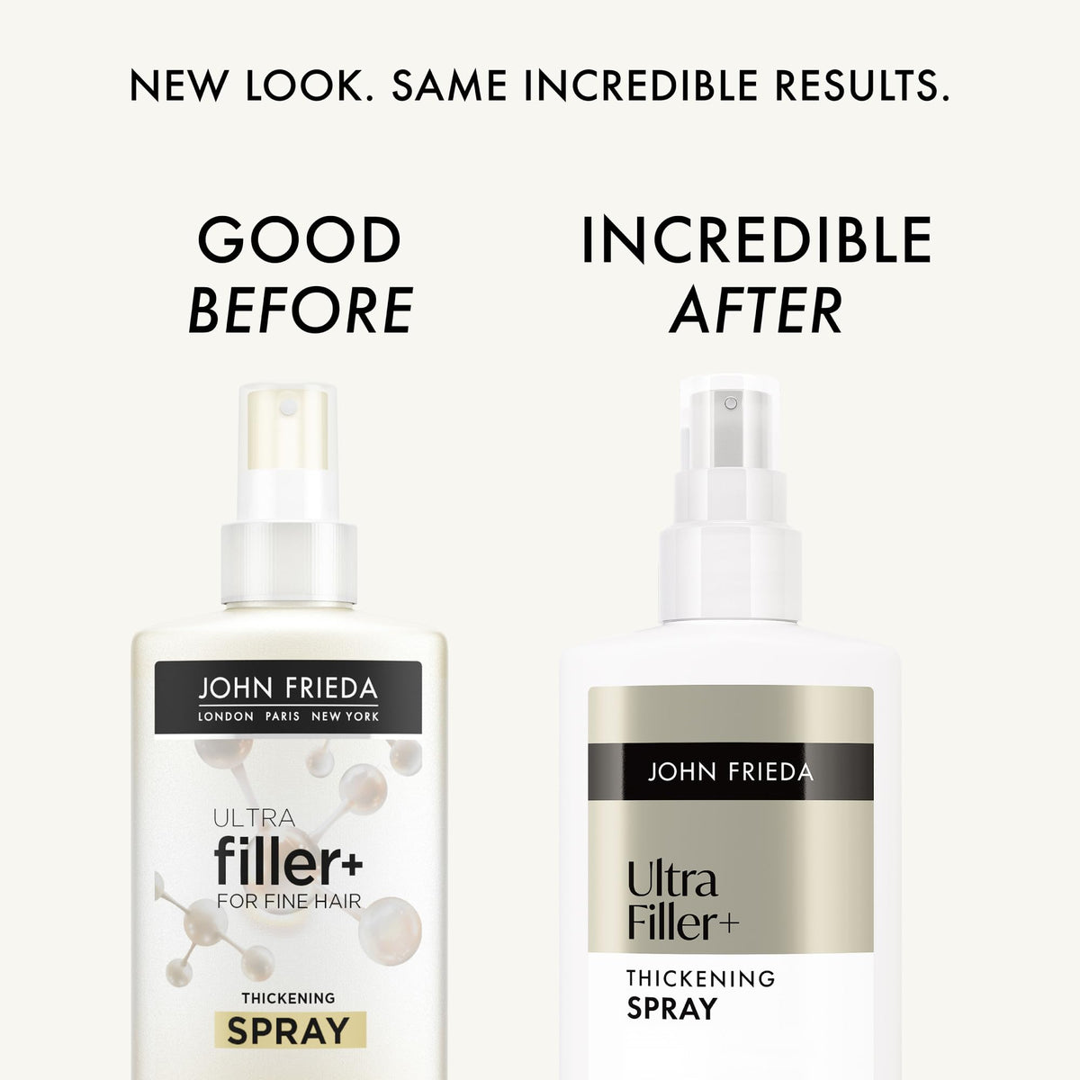 John Frieda spray nozzle dispensing mist for even styling benefit