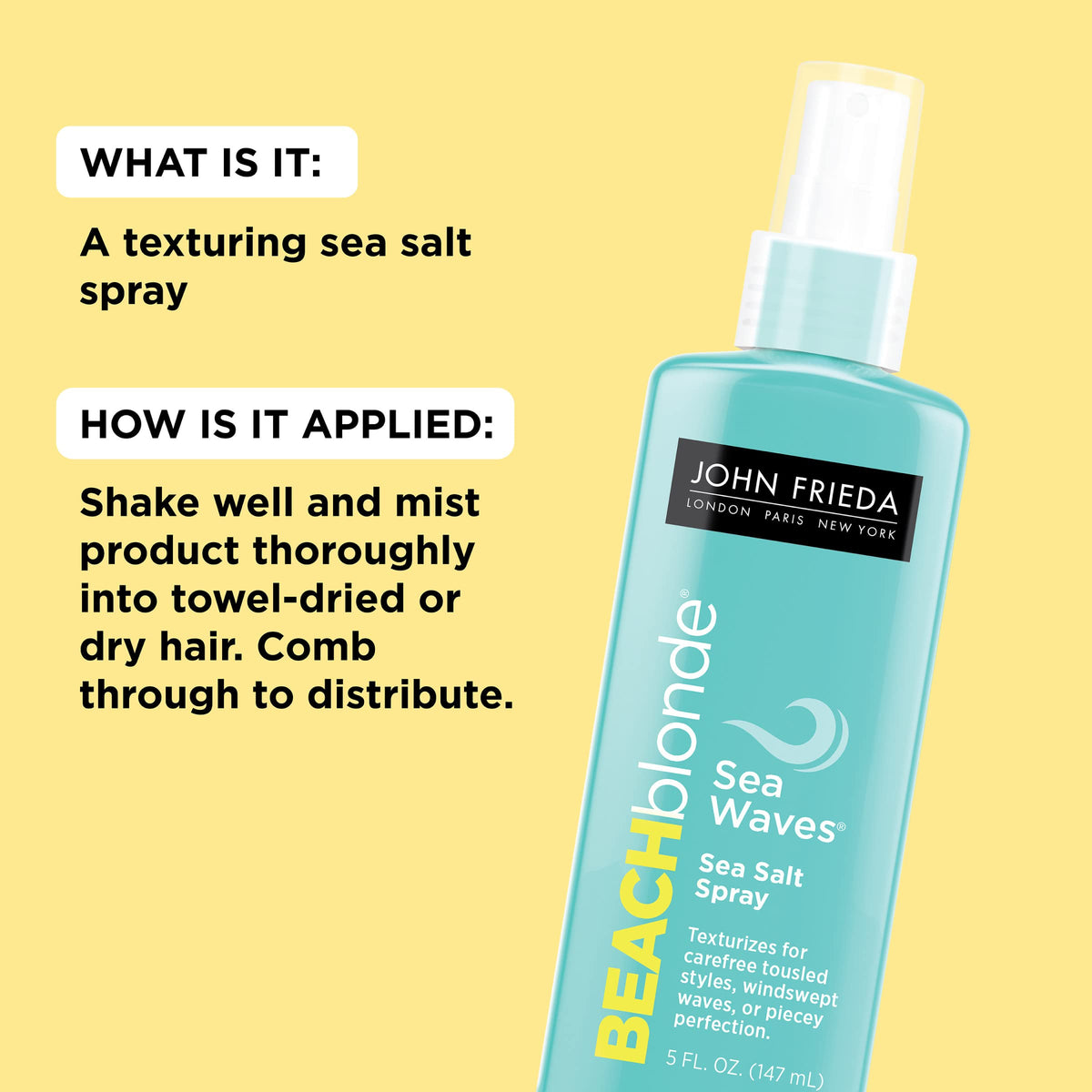 John Frieda close-up of sea waves texture on hair adding piecey definition