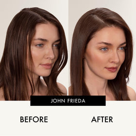 John Frieda powder texture close-up showing lightweight pigment and absorbency