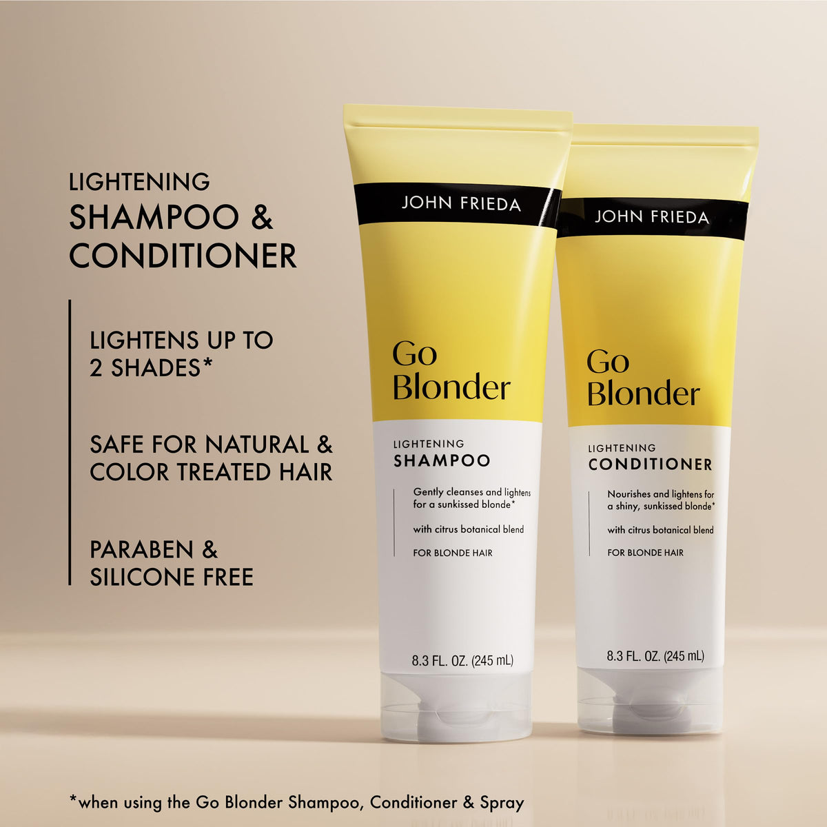 John Frieda shampoo foam texture demonstrating gentle lather benefit