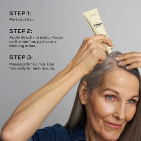 John Frieda bath routine with ULTRAfiller products showing complete thickening system