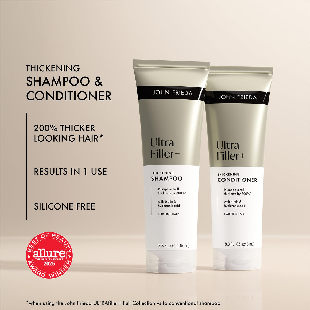 John Frieda conditioner cream close-up hydrating strands for visible fullness