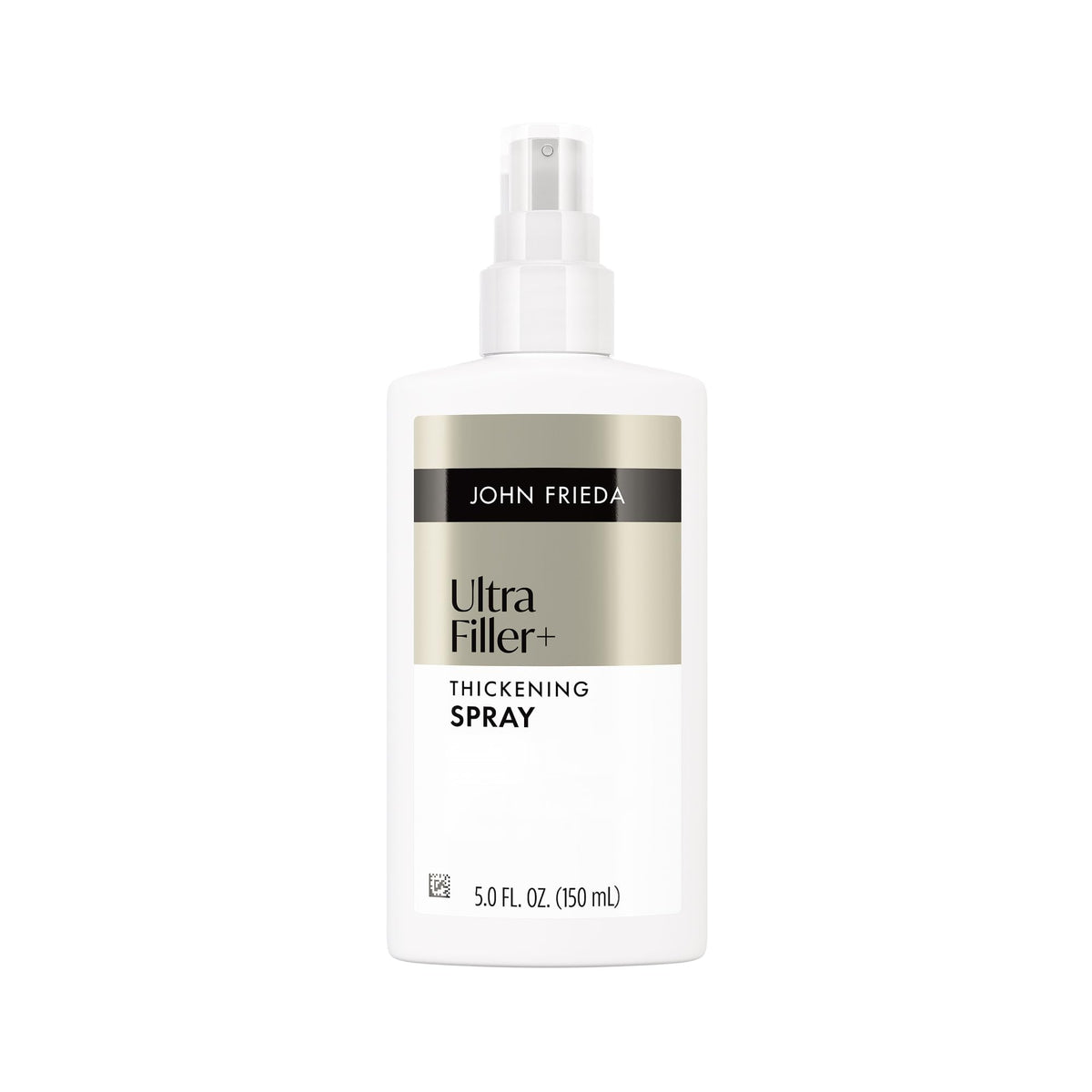 John Frieda bottle front packaging showing volumizing benefits