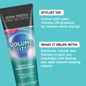 Close-up of John Frieda label highlighting Air-Silk Technology benefit