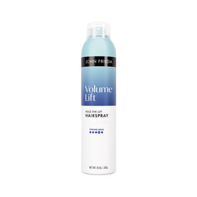 John Frieda front can showing product branding and volume benefits