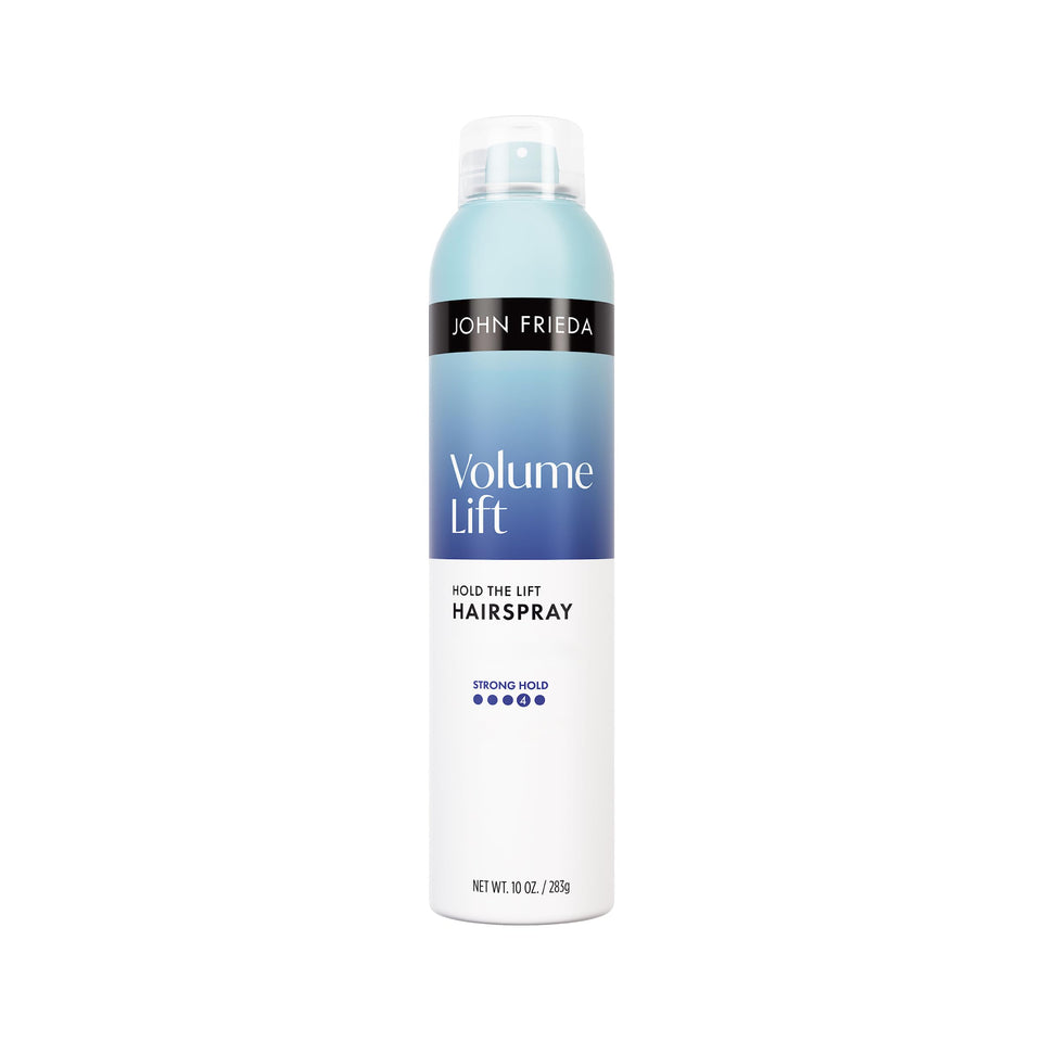 John Frieda front can showing product branding and volume benefits