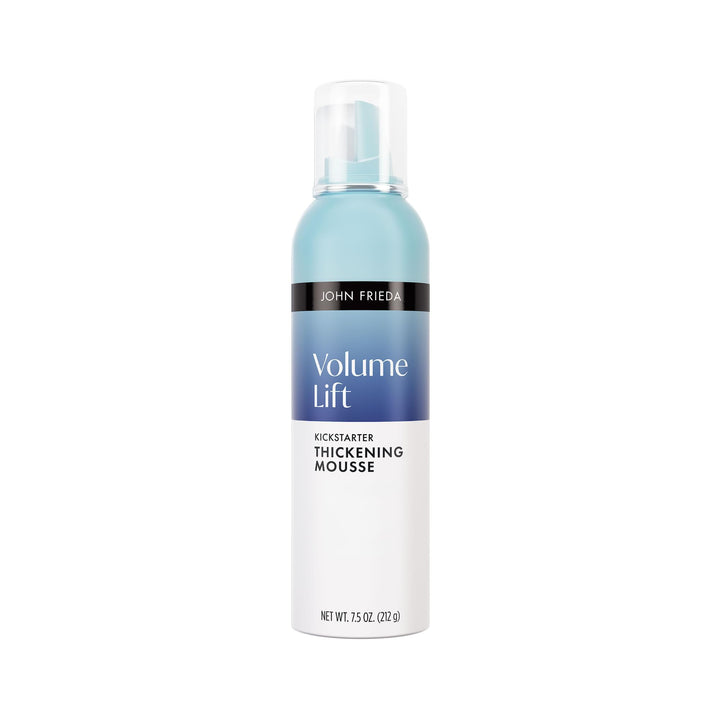 John Frieda front packaging shows 7.5 oz mousse and volume benefits