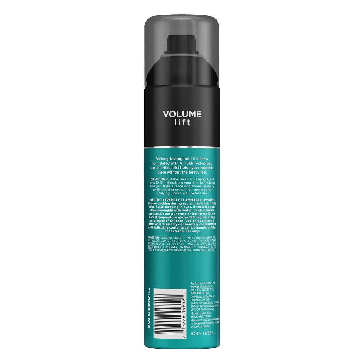 John Frieda styling scene portrays fuller hair and humidity-resistant hold