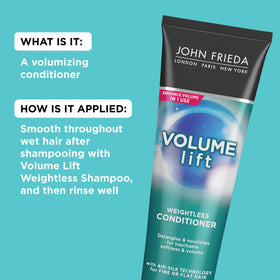 In-shower application of John Frieda conditioner showing easy detangling